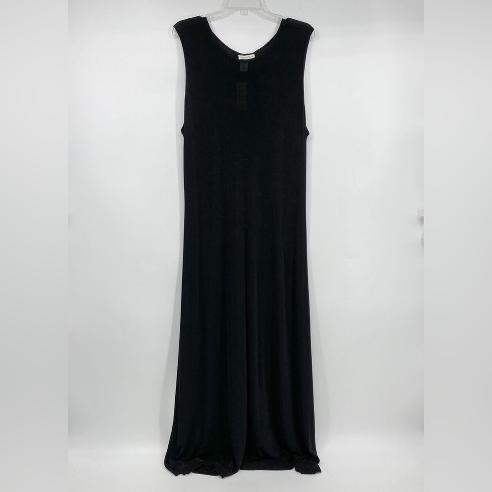 Coldwater Creek sized 10/12 long black high waisted halter dress